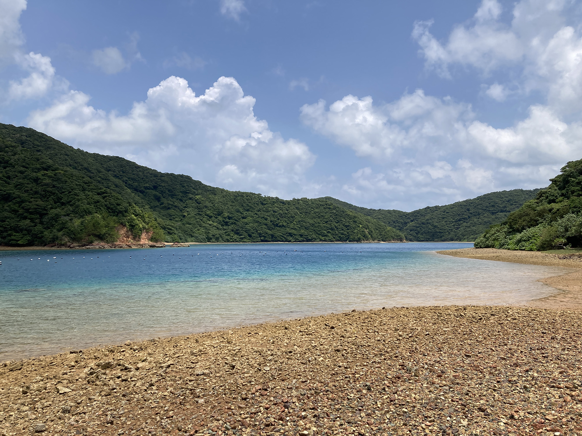 島尾敏雄の文学碑からほど近い入江の写真。